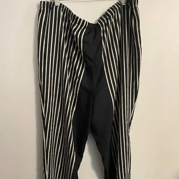 H & M Black/White stripe drawstring wide leg pants, size XXL - Picture 3 of 4